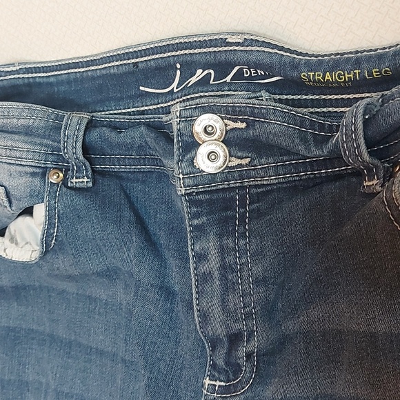 Inc jeans straight leg high rise comfy true blue - Picture 2 of 4